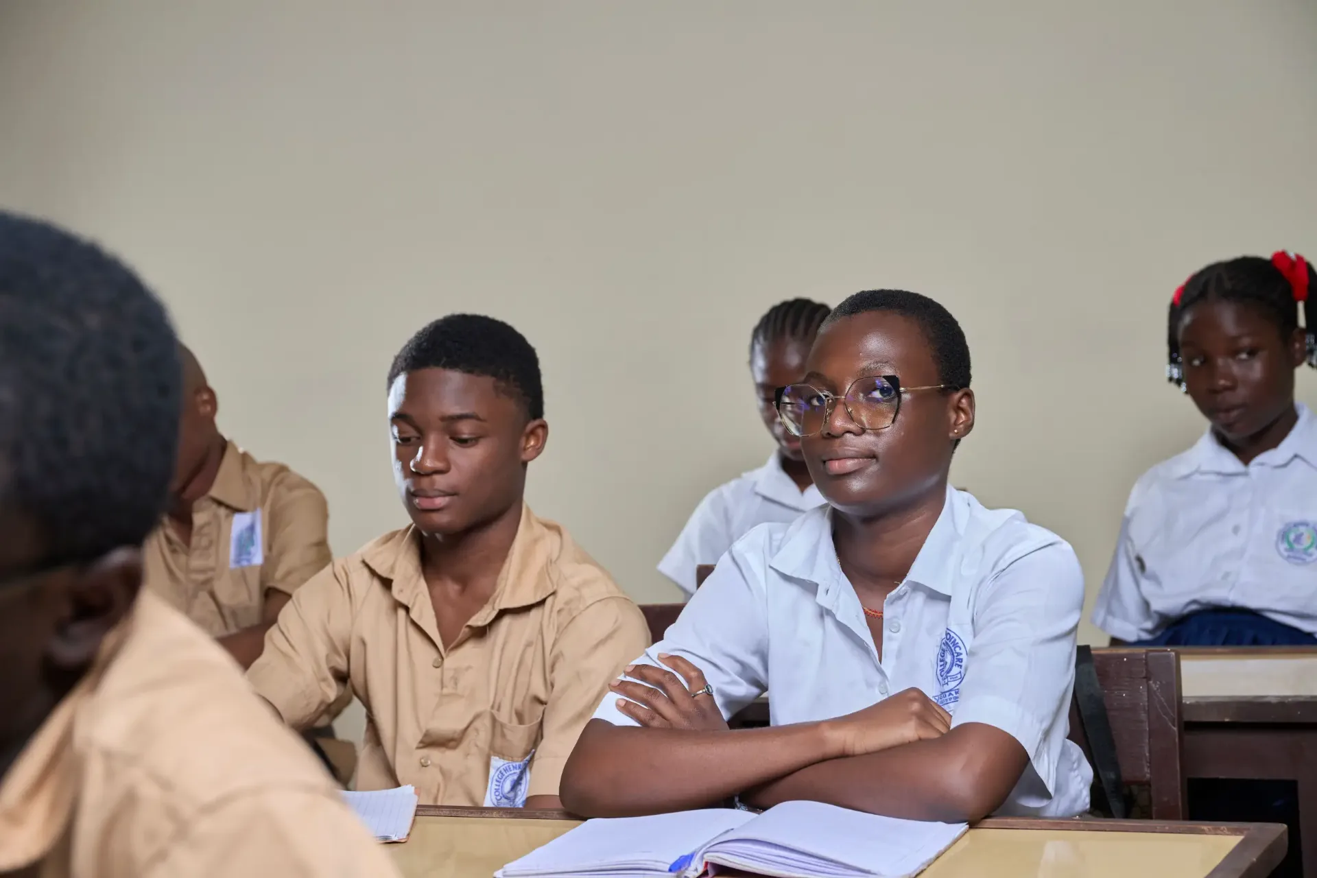 Students listening attentively during a lesson